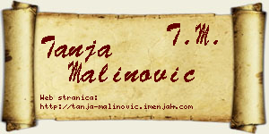 Tanja Malinović vizit kartica
